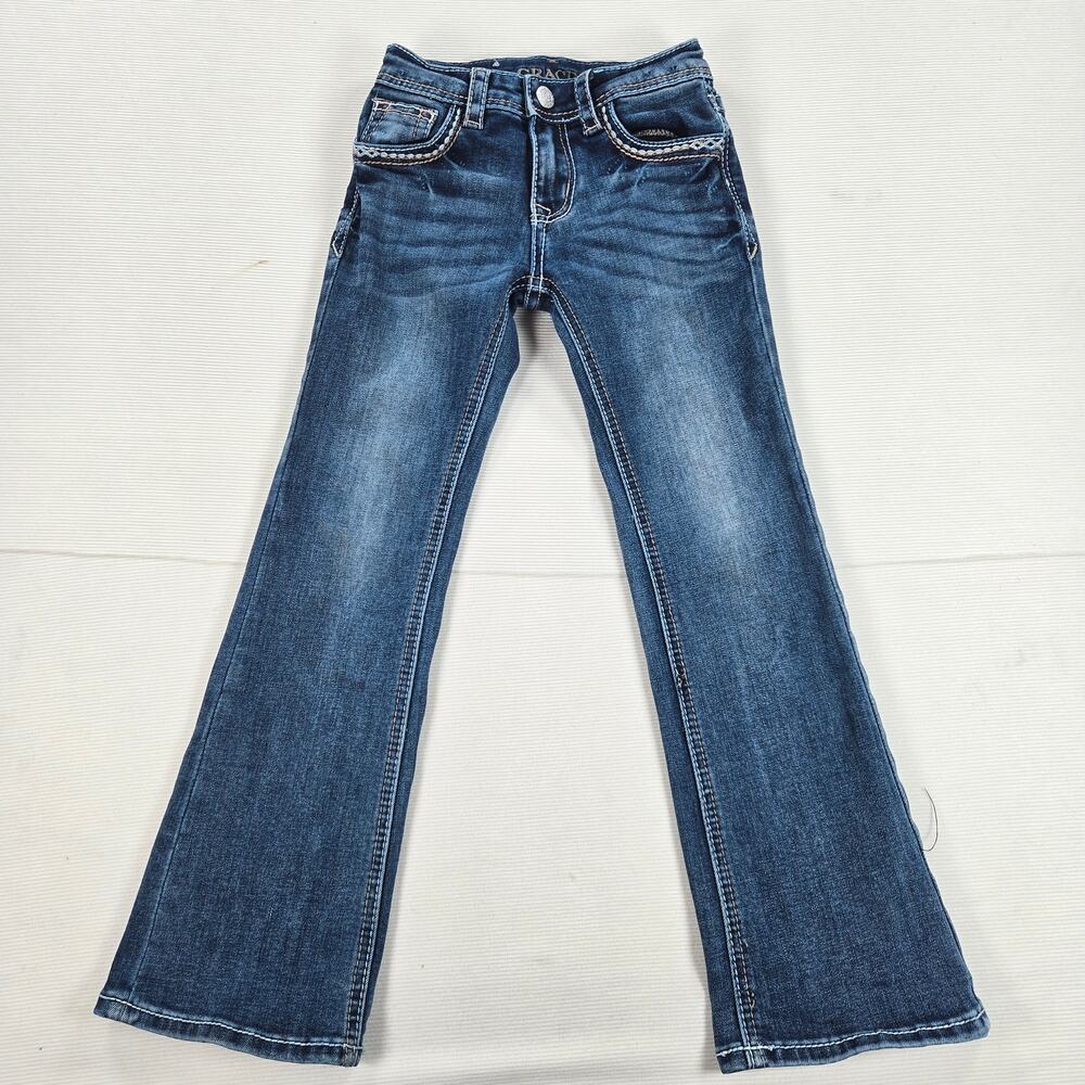 Grace in LA Western Bootcut Denim Jeans Youth Size 6